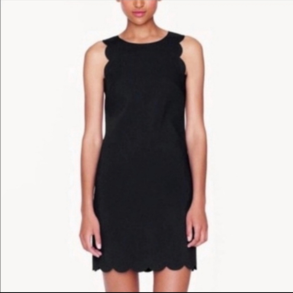 J. Crew Sheath Scalloped Crepe Sleeveless dress